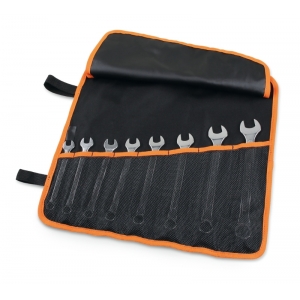 Kit de 8 chaves combinadas com pontas abertas finas, em bolsa, feita de poliéster